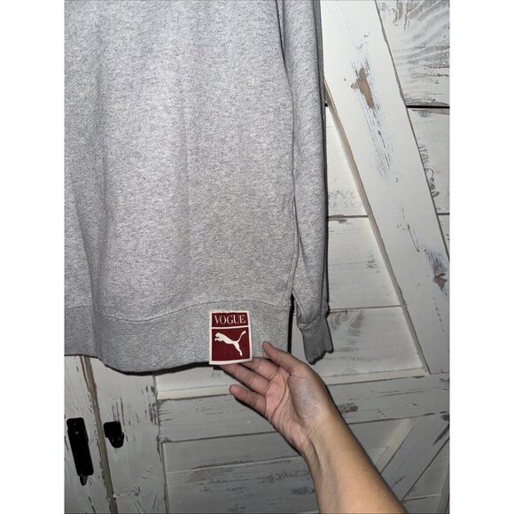 Puma X Vogue Hoodie Unisex Logo Embroidered Heather Gray Style : 536691 NWT - Picture 12 of 12
